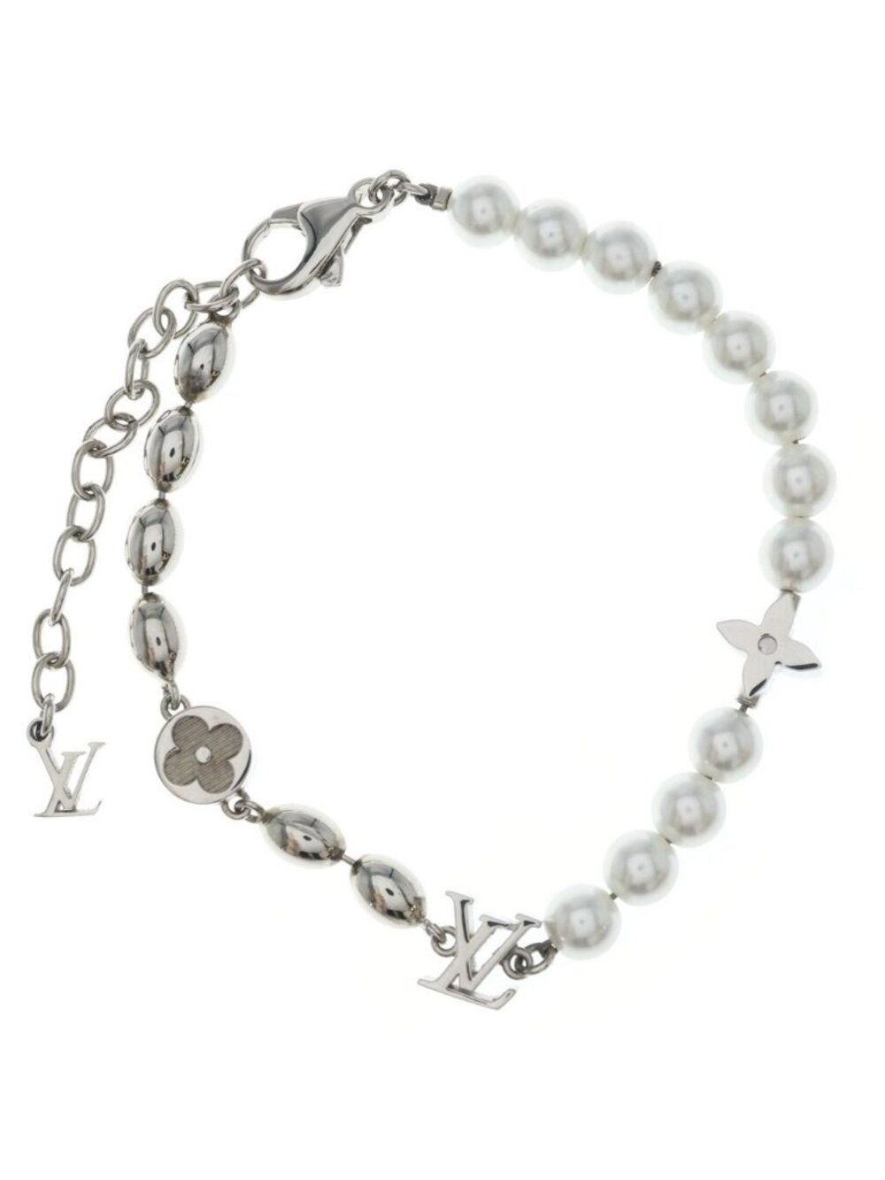 Louis Vuitton Pearl Fusion Bracelet Silver White